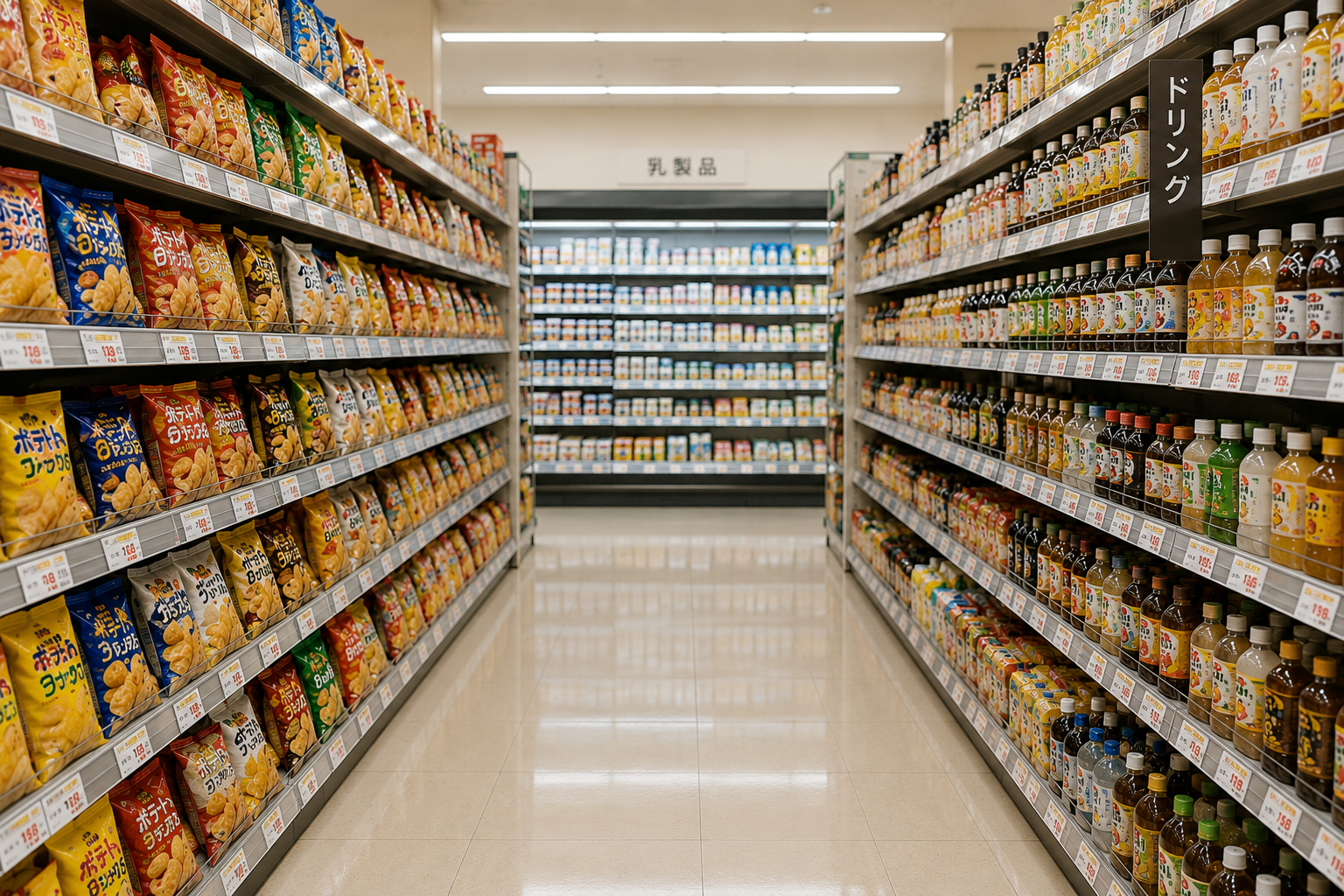 棚に並ぶ商品の画像